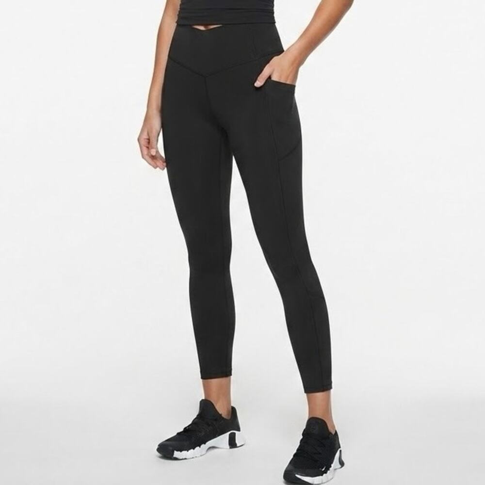 Spanx Black Booty Boost 7/8 Pocket Athletic Leggings Size L